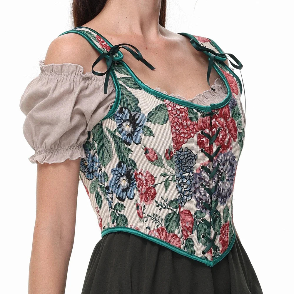Corset Femme Floral à Bretelles