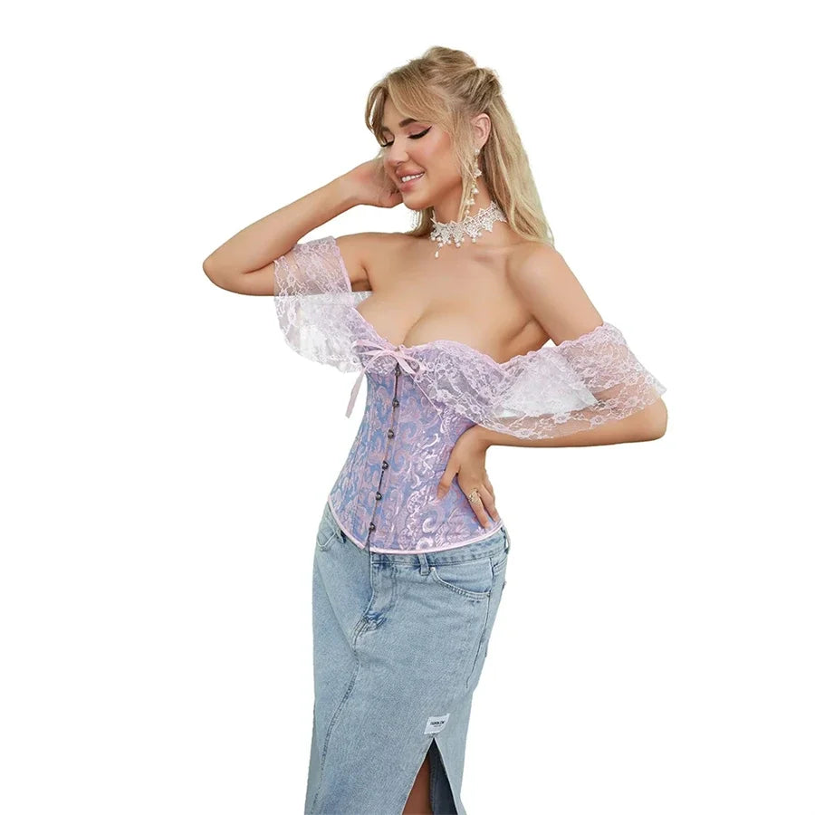 Corset Femme Lilas Dentelle