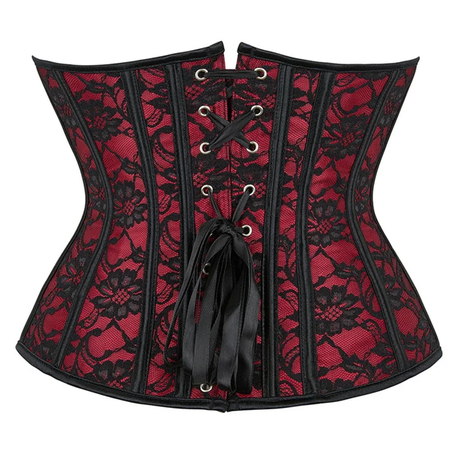 Corset Femme Dentelle Rouge