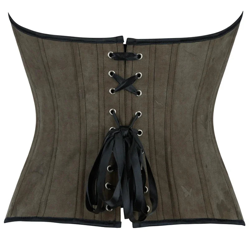 dos laçage corset kaki effet daim