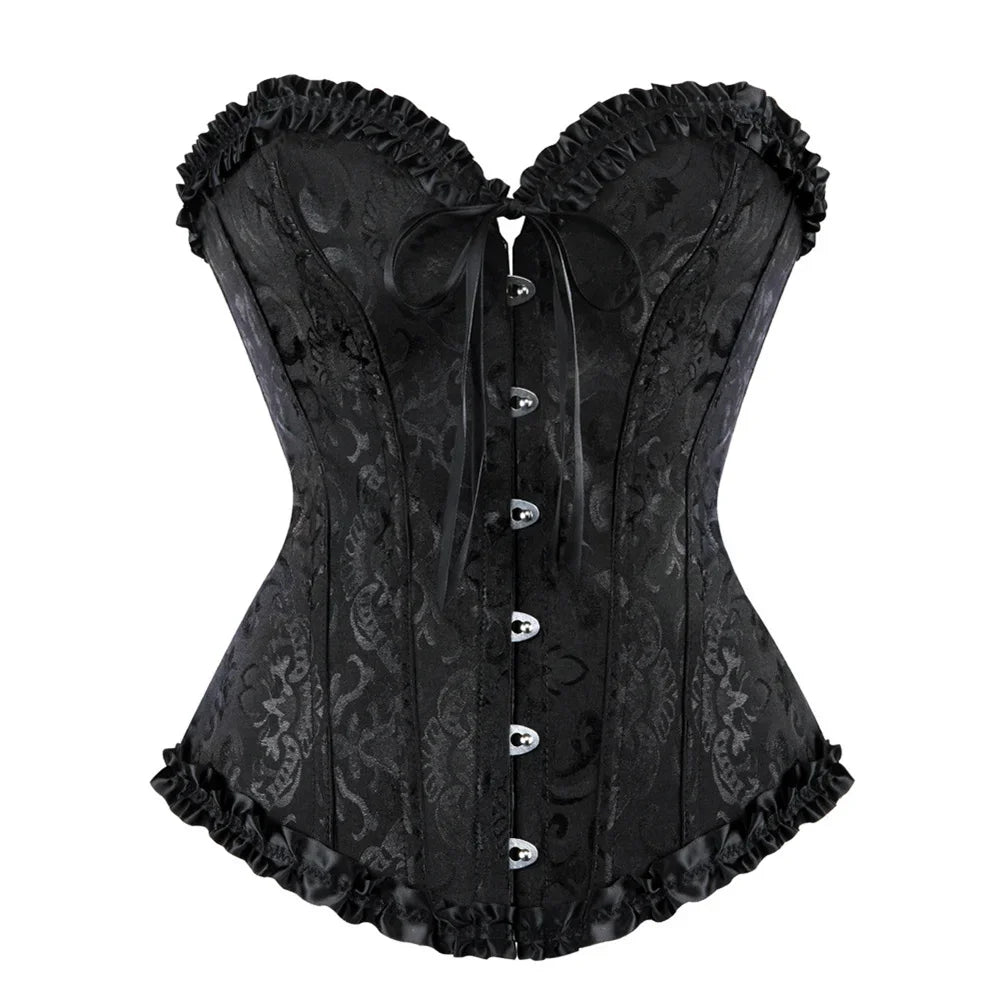 Corset Femme Noir Satiné