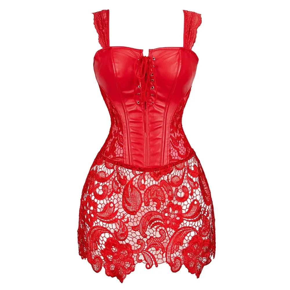 Corset Robe Femme Rouge