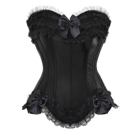 Corset Femme Noir Satiné