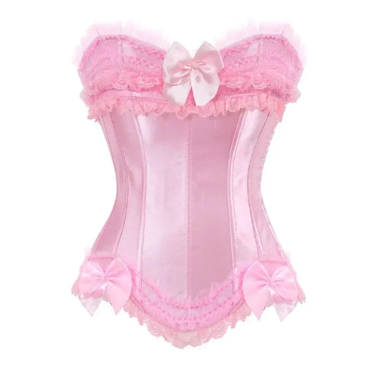 Corset Femme Rose Satiné