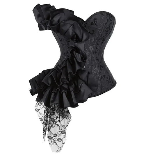 corset noir satin