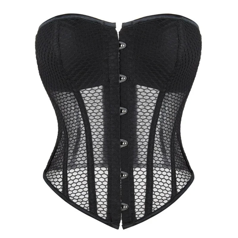 Corset noir transparent
