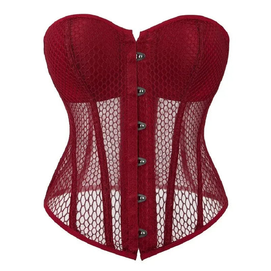Corset rouge transparent