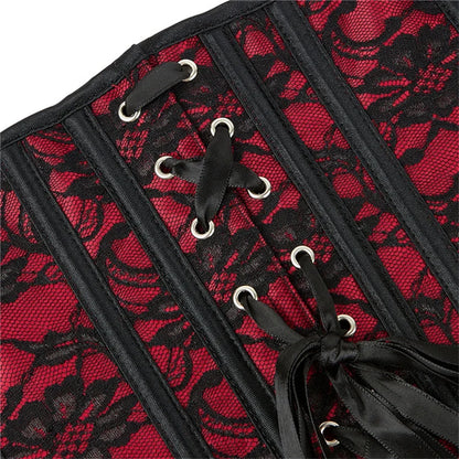 Corset Femme Dentelle Rouge