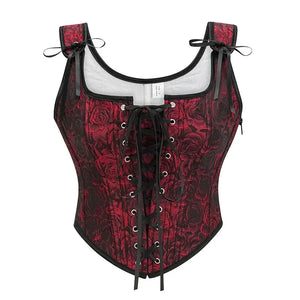 Corset à fleur rouge & noir