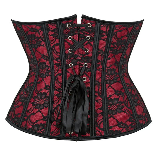 Corset Femme Dentelle Rouge