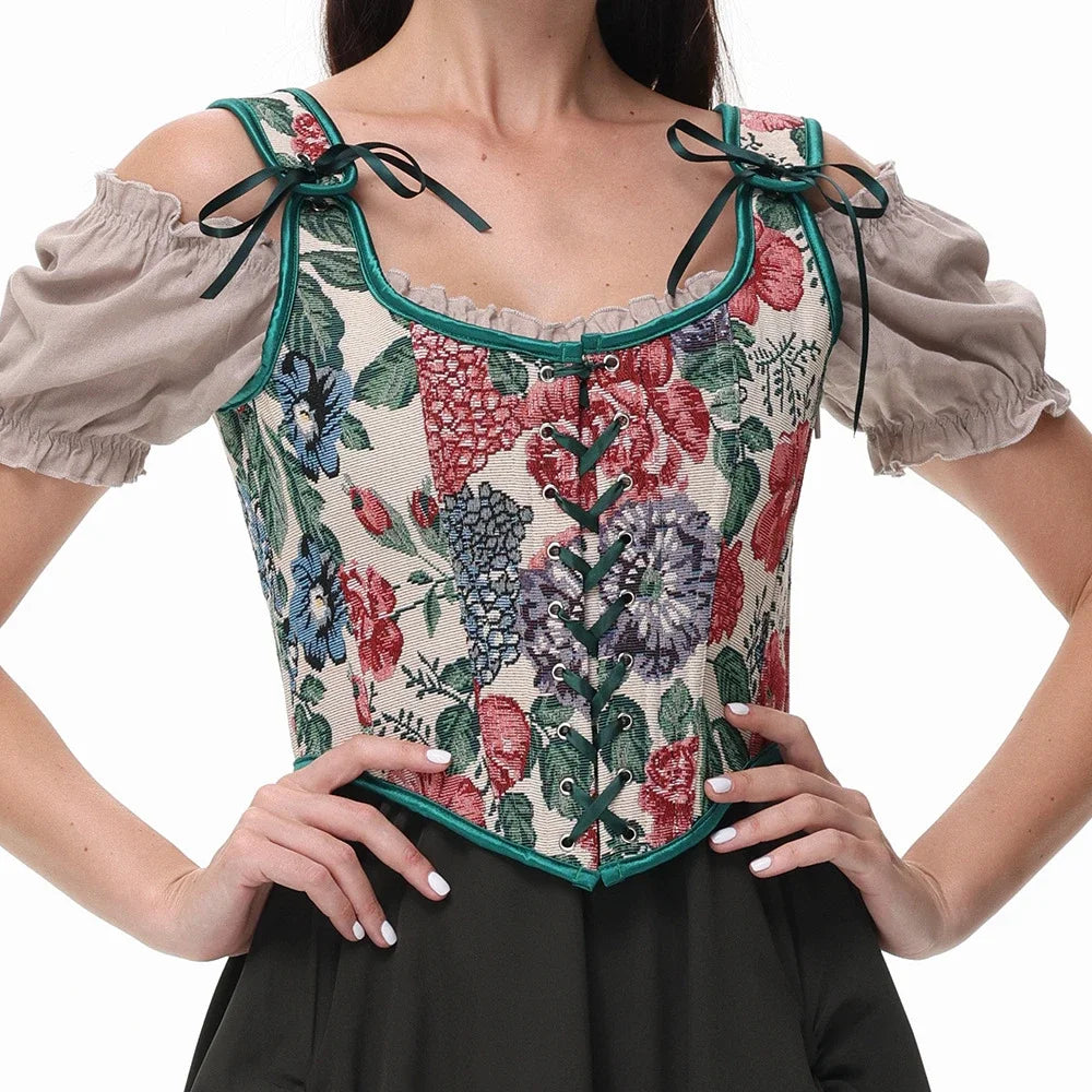 Corset Femme Floral à Bretelles