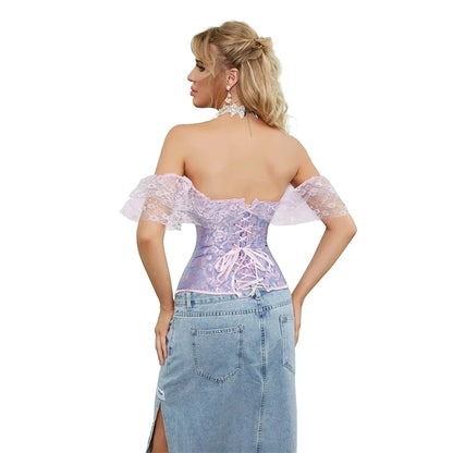 Corset Femme Lilas Dentelle