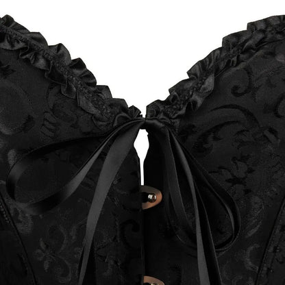 Corset Femme Noir Satiné
