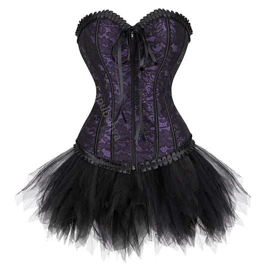 Robe Corset Dentelle Violette