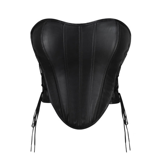 crop top corset noir