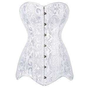 Corset Blanc à motifs baroques