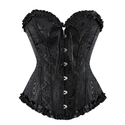Corset Femme Noir Satiné