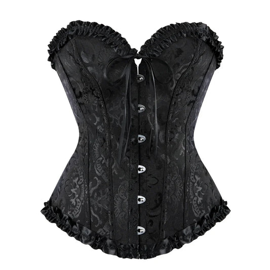 Corset Femme Noir Satiné