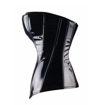 Corset Femme Gothique Vinyle Noir
