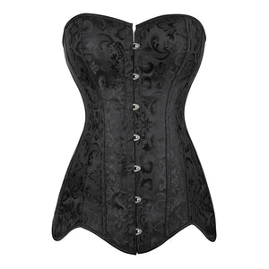 Corset noir à motifs baroques