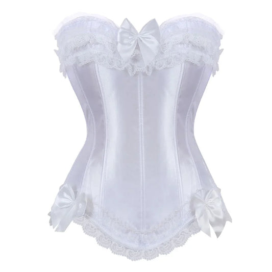 Corset Femme Blanc Satiné