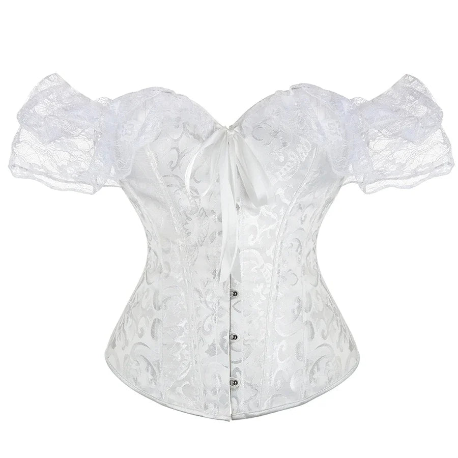 Corset Femme Blanc Dentelle