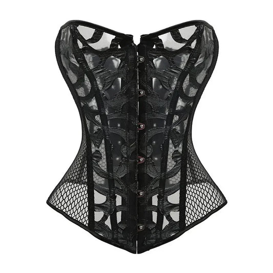 Corset noir transparent