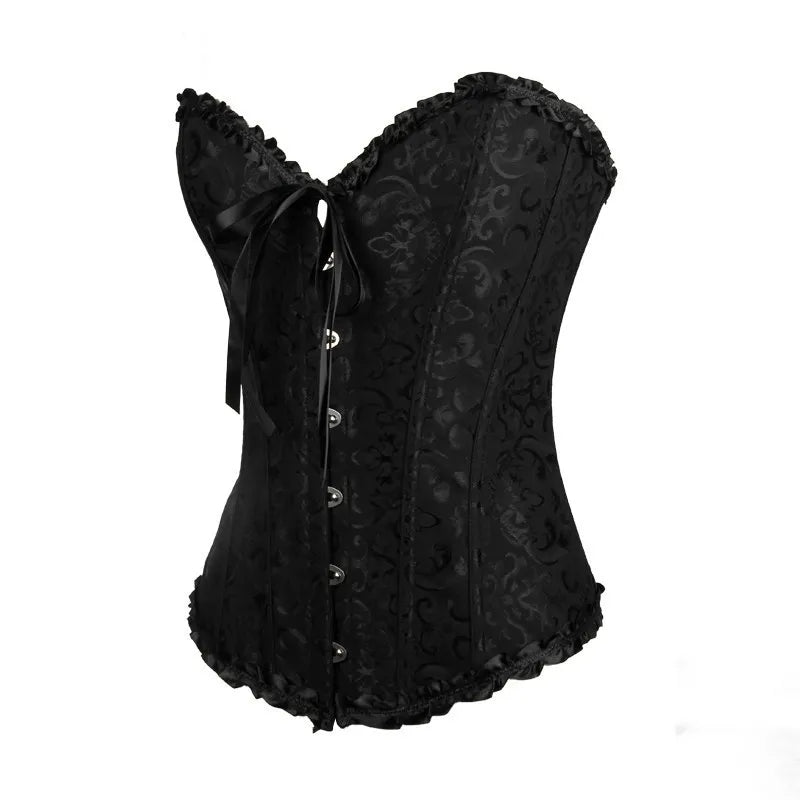 Corset Femme Noir Satiné