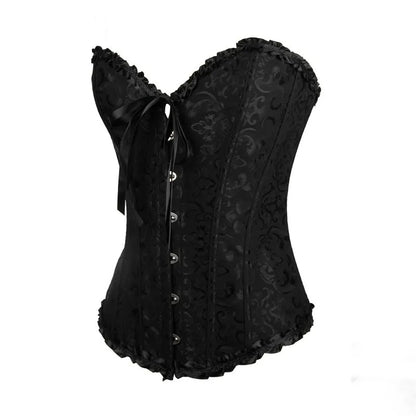 Corset Femme Noir Satiné