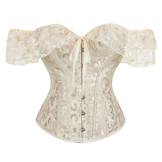 Corset Femme Beige Dentelle