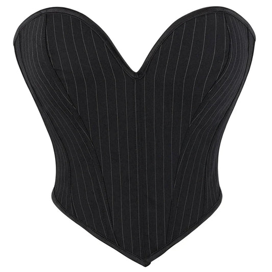 Corset Femme Rayé Noir