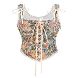 Corset fleuri pastel