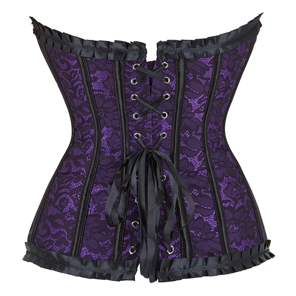 Laçage dos corset violet et noir 