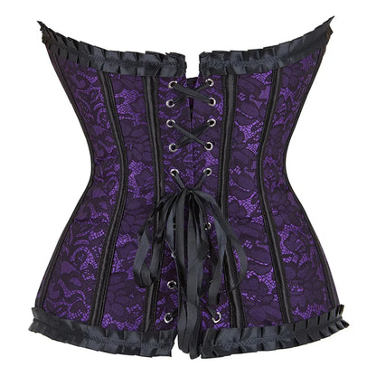 Laçage dos corset violet et noir 
